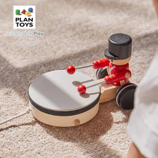 plantoys拖拉小熊小车儿童玩具音乐熊学步拉绳牵引爬行礼物5276