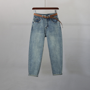 老爹萝卜裤 高腰哈伦牛仔裤 宽松显瘦休闲韩版 新款 女欧货2026年春季