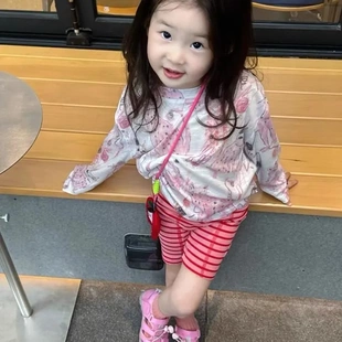 童装女童长袖t恤冰丝轻薄防晒衣宝宝夏季小女孩罩衫儿童海边上衣