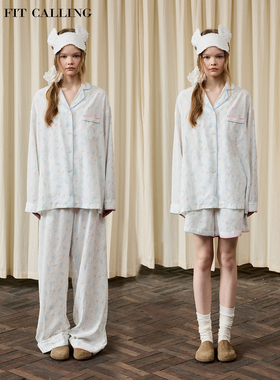 fit calling 原创设计款印花狗狗俱乐部系列 印花女士睡衣家居服