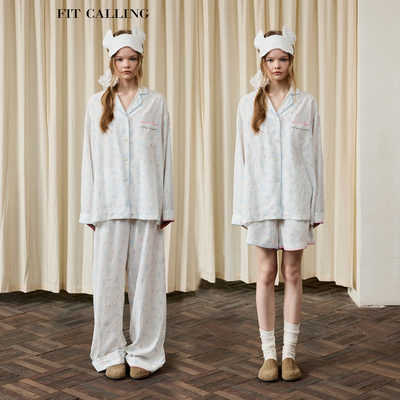 fit calling 原创设计款印花狗狗俱乐部系列 印花女士睡衣家居服