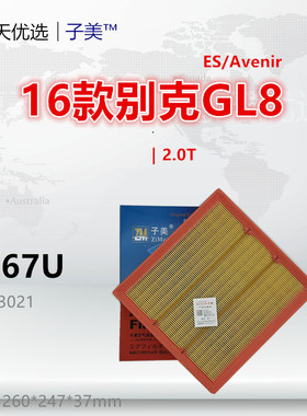 G267U适配17款GL8 ES 陆尊 Avenir 世纪 2.0T 2.5L空气滤芯