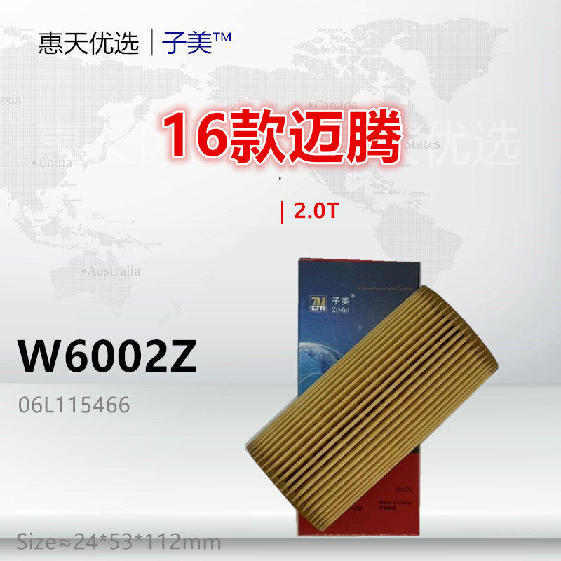 W6002Z适配蔚揽 CC 高尔夫GTI 辉昂 凌渡 迈腾 2.0T国五机油滤芯