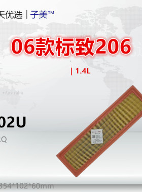 P802U适配标致206 207 307SW 雪铁龙C2 C4 1.4L空气滤芯