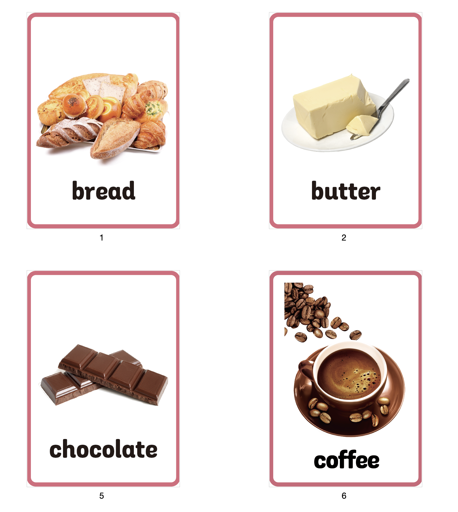 英语食物大卡片老师教具实物高清图片A4全塑封一套35张可单选