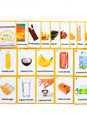 food quantities 英语食物量词闪卡幼儿童启蒙一套18张
