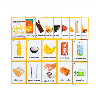 food quantities 英语食物量词闪卡幼儿童启蒙一套18张