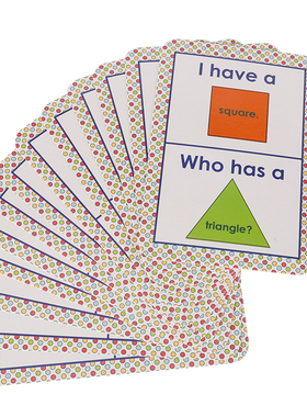 幼儿英语卡片i have...who has...shape形状游戏闪卡全脑开发教具