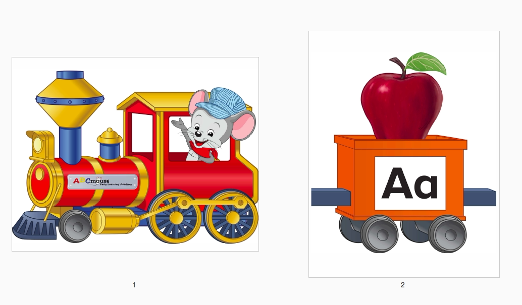 幼儿英语卡片字母火车幼儿园教室布置海报儿童启蒙闪卡卡片a4塑封