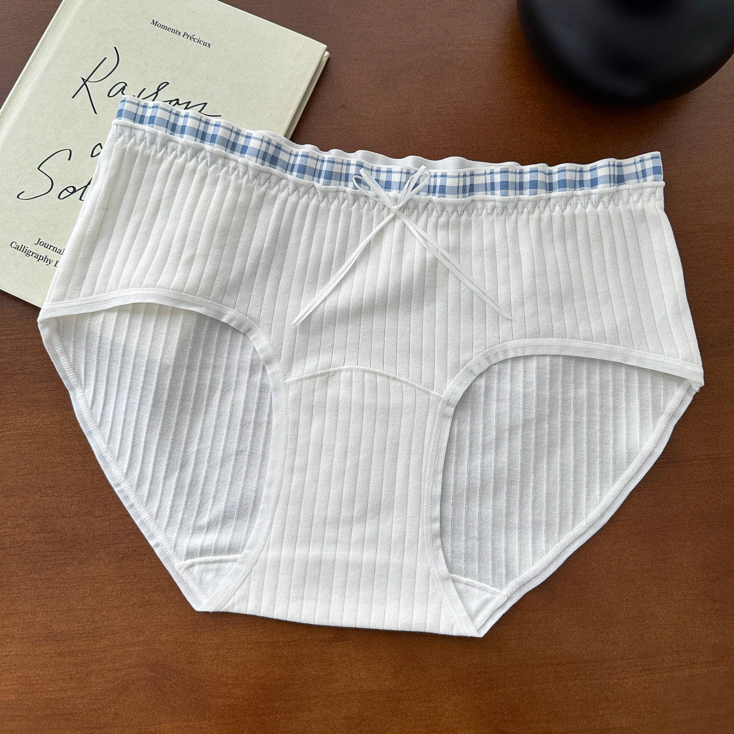 韩系蝴蝶结格子卷边少女内裤,女士内衣/男士内衣/家居服,女三角裤,淘宝优惠券,粉丝福利购,淘宝优惠卷