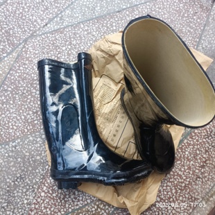 上海申钱耐酸碱工业用橡胶靴厚 防化学品黑色高筒工矿雨鞋长筒靴