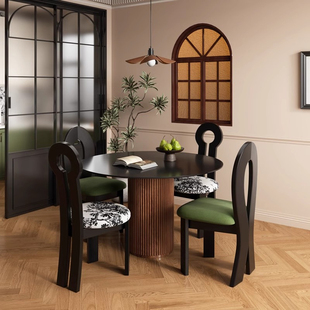 新法式 复古休闲椅中古小户型家用餐椅靠背椅设计师艺术网红椅子