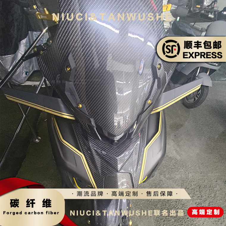 适用于台湾JSTC斜纹纯碳大风镜