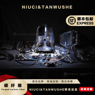 九号电动车E300Pmk2原车改装蓝丝金箔碳纤维黑件pp件全套