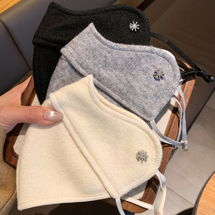 高颜值雪花加厚保暖口罩女冬季 防风骑行防冻全脸防寒面罩 2025新款