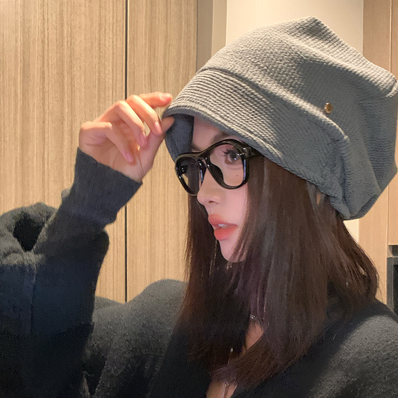 韩系黑色冷帽女款2025新款秋冬款