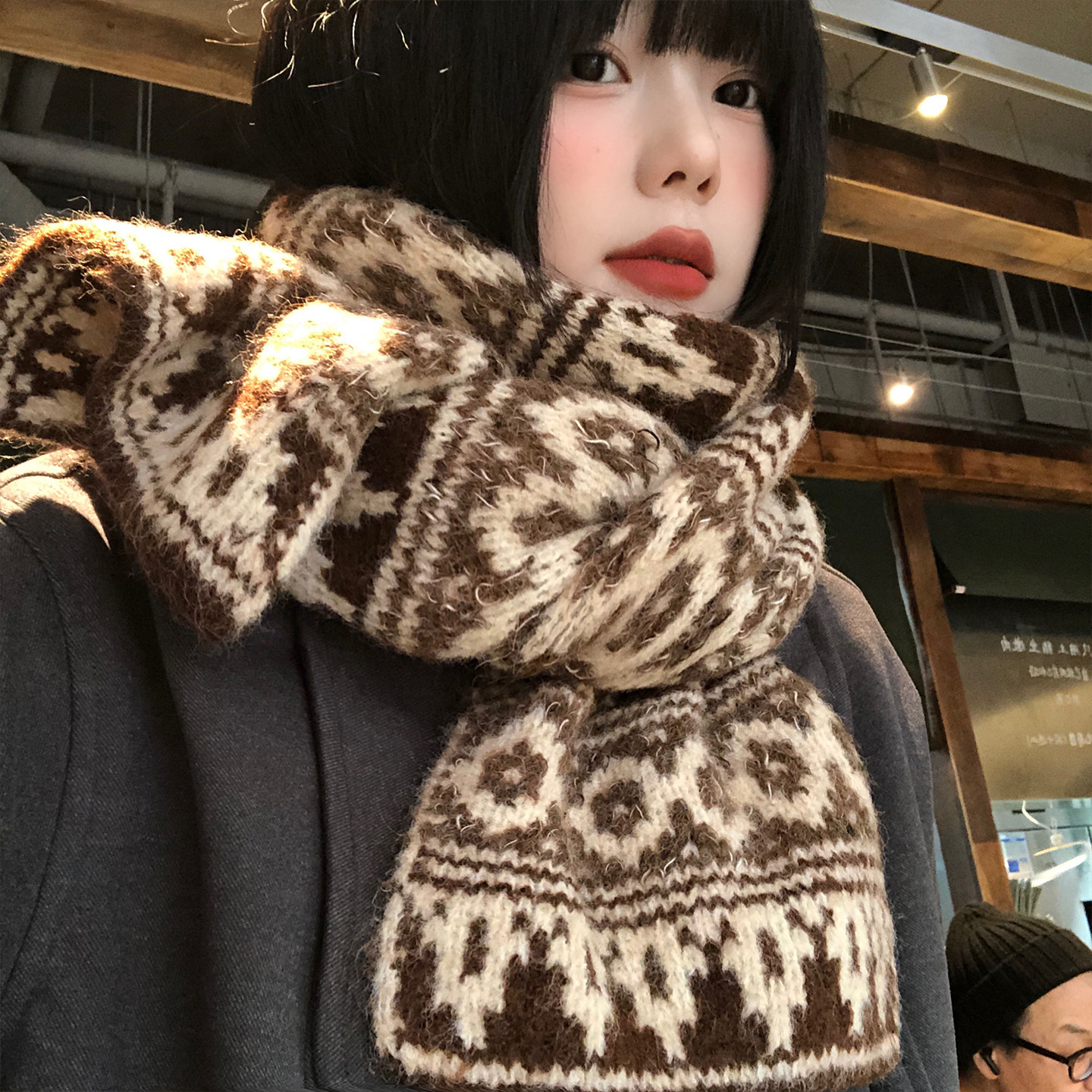 费尔岛高级感针织含羊绒围巾女秋冬季韩系氛围感加厚保暖防寒围脖,服饰配件/皮带/帽子/围巾,围巾/丝巾/披肩,淘宝优惠券,粉丝福利购,淘宝优惠卷