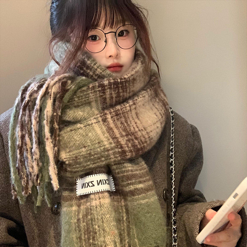 美拉德仿羊绒复古格子针织围巾女2025年秋冬季韩系氛围感保暖围脖,服饰配件/皮带/帽子/围巾,围巾/丝巾/披肩,淘宝优惠券,粉丝福利购,淘宝优惠卷