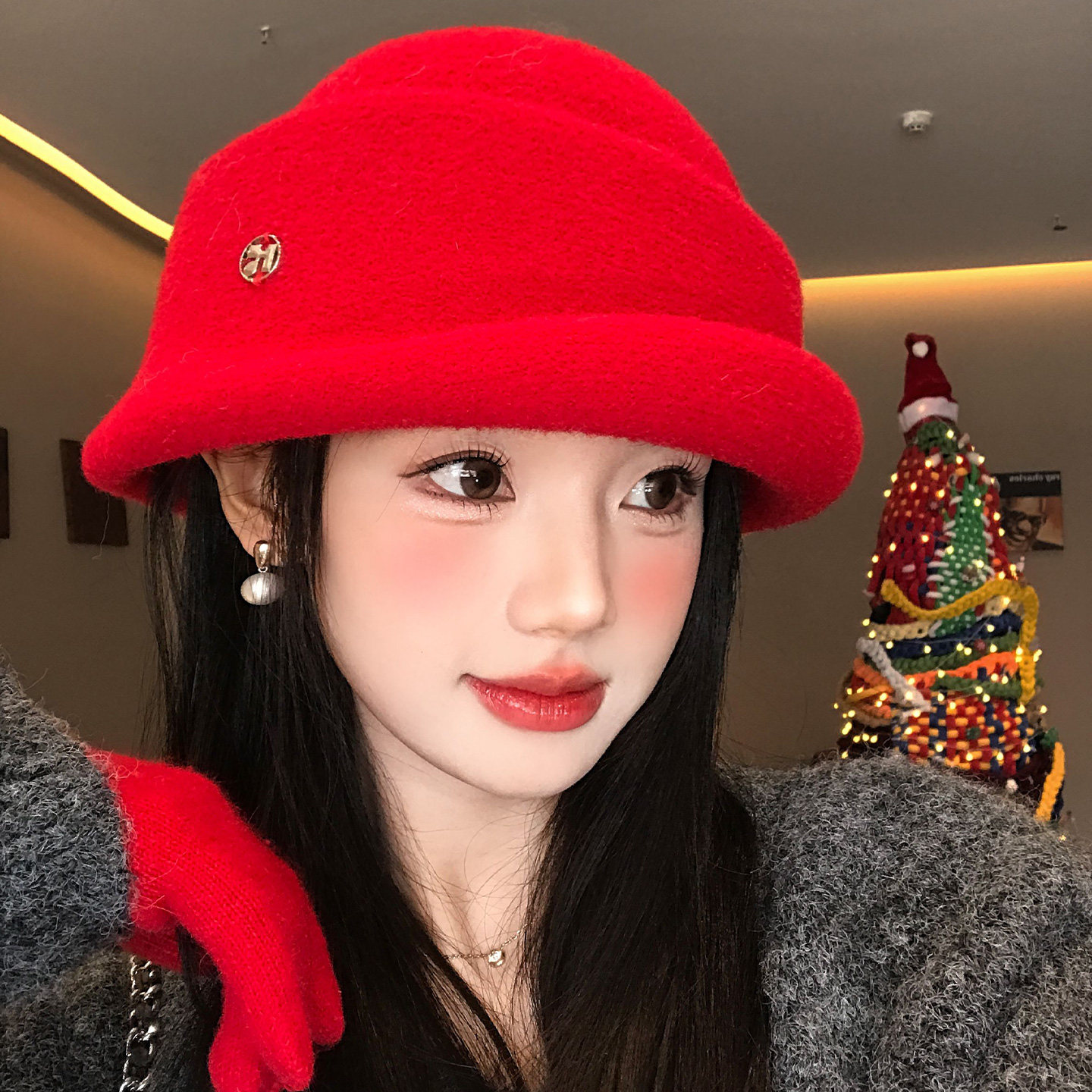 新年红色毛呢赫本风礼帽女冬保暖气质盆帽高级感优雅千金渔夫帽子,服饰配件/皮带/帽子/围巾,帽子,淘宝优惠券,粉丝福利购,淘宝优惠卷