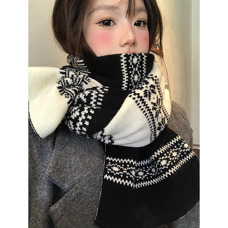费尔岛双面针织围巾女秋冬季2025新款韩系氛围感保暖学生加厚围脖,服饰配件/皮带/帽子/围巾,围巾/丝巾/披肩,淘宝优惠券,粉丝福利购,淘宝优惠卷
