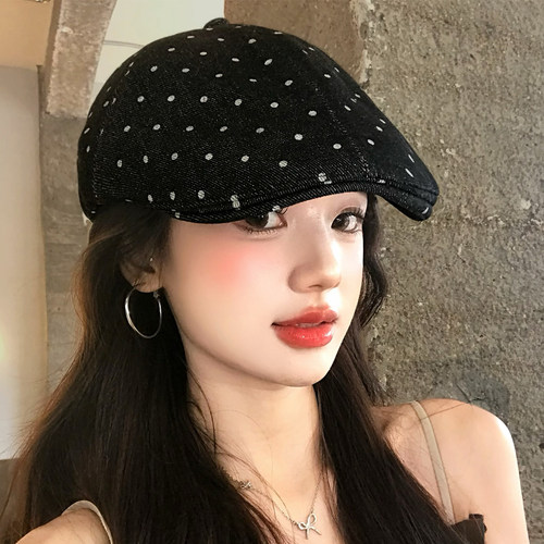韩系波点前进帽女士夏季显脸小