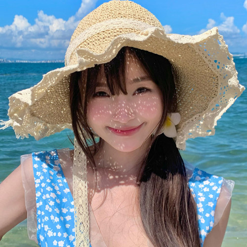 法式蕾丝花边草帽女夏季大帽檐