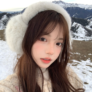 可爱白色毛绒耳罩女秋冬季韩版加厚保暖耳套防寒护耳骑行耳捂子潮