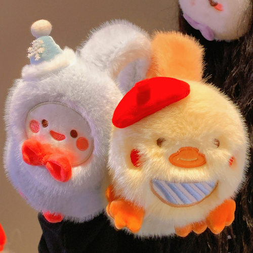 毛茸茸可爱卡通毛绒耳罩女冬加绒