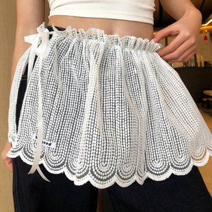 芭蕾风白色蕾丝屁帘女生叠穿高级感腰饰时尚装饰外搭显瘦半身裙子