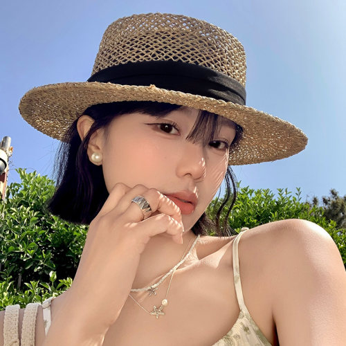 老钱风复古镂空草帽女夏季度假风