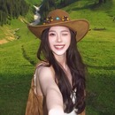 西藏新疆川西旅游户外登山帽遮阳防晒帽 民族风西部牛仔帽子女夏季