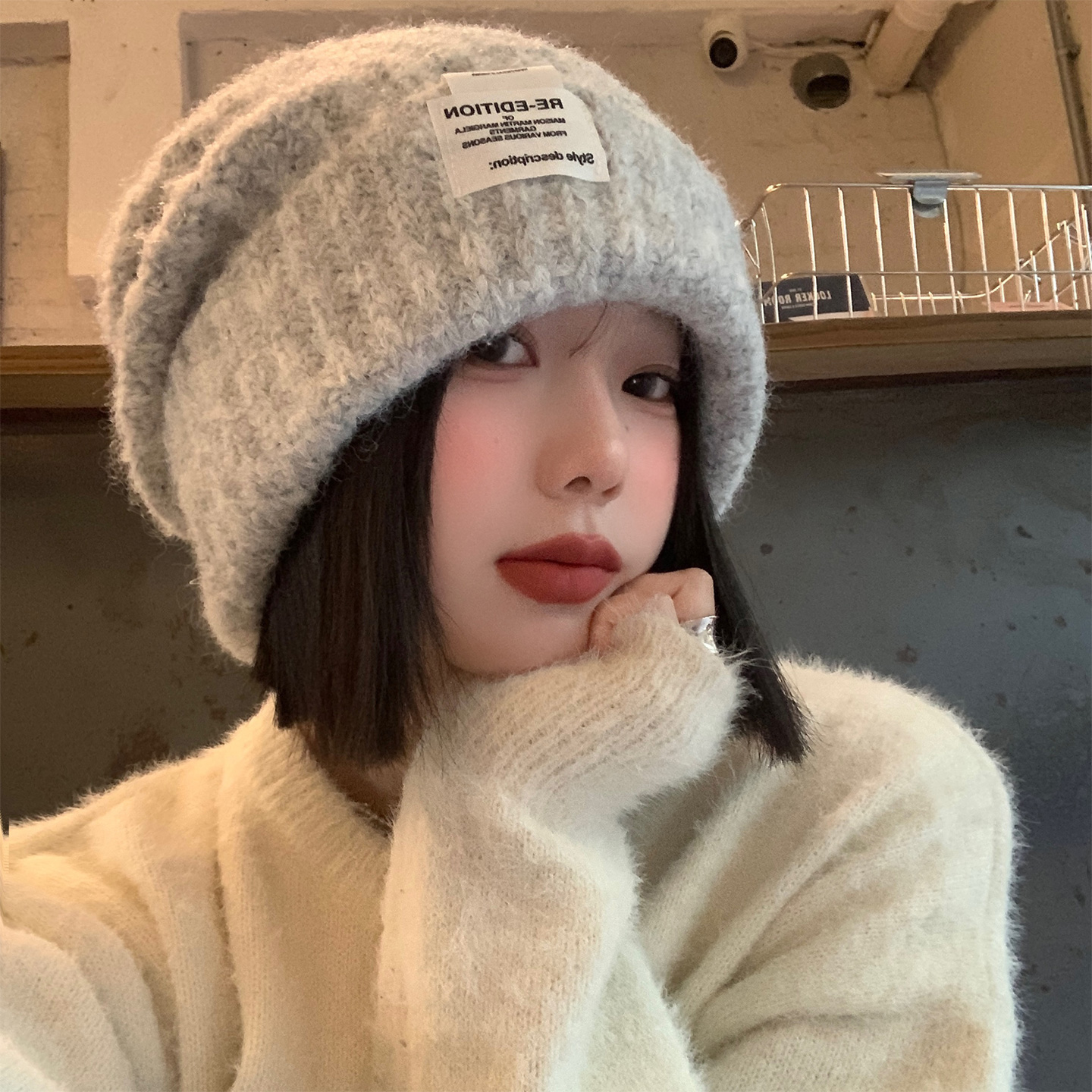 2025新款针织毛线帽女秋冬保暖