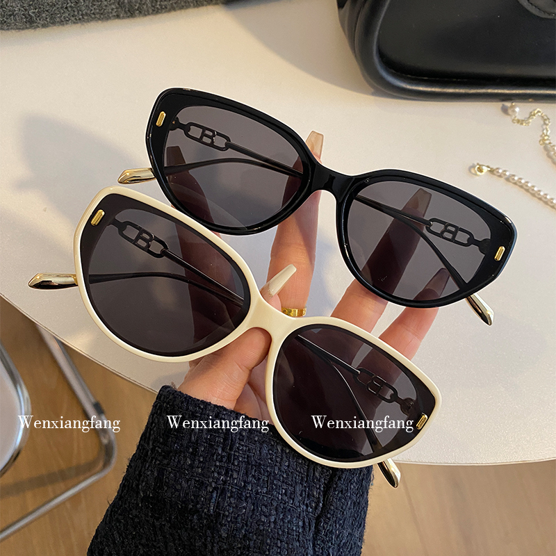 2025新款黑框猫眼墨镜女夏季
