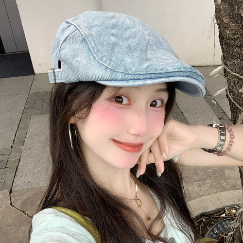 复古水洗牛仔前进帽女夏季时尚