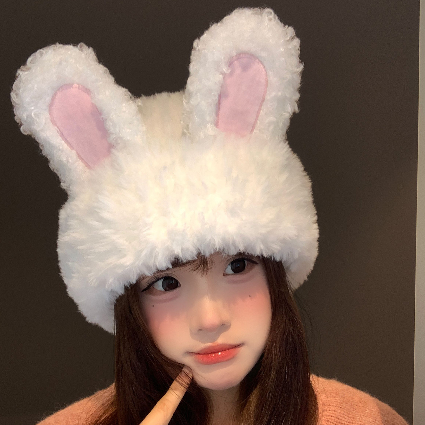 兔兔毛绒可爱兔子耳朵帽子女生冬季针织保暖加厚显脸小护耳包头帽,服饰配件/皮带/帽子/围巾,帽子,淘宝优惠券,粉丝福利购,淘宝优惠卷
