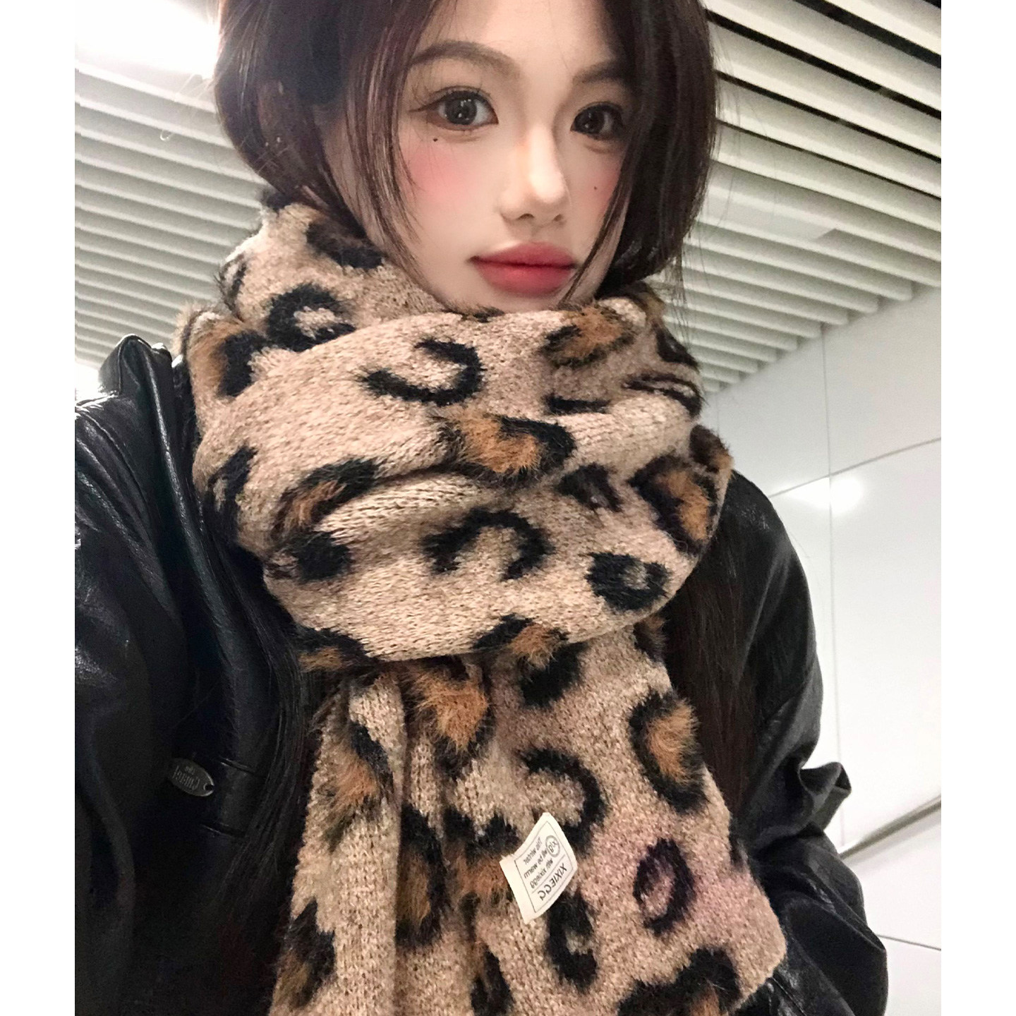 复古豹纹针织辣妹围巾女2025新款秋冬保暖加厚防寒护颈氛围感围脖,服饰配件/皮带/帽子/围巾,围巾/丝巾/披肩,淘宝优惠券,粉丝福利购,淘宝优惠卷