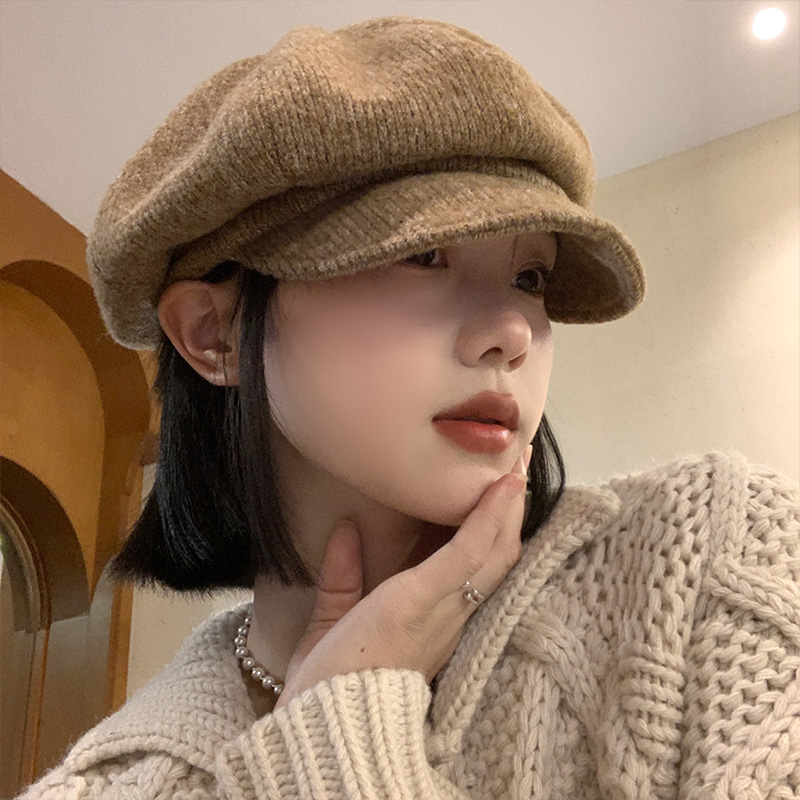 日系复古贝雷帽韩版大头围百搭