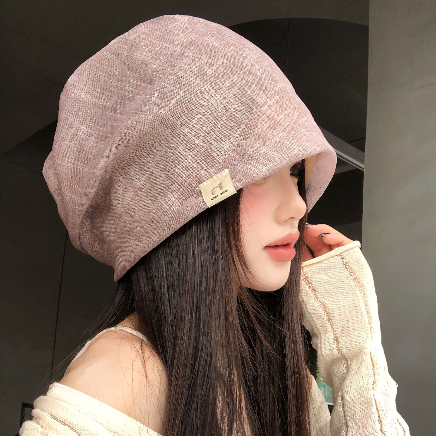 2026新款日系堆堆帽女春夏薄款透气大头围显脸小时尚新款包头帽子