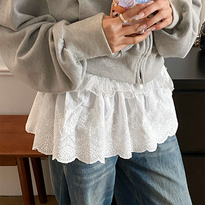 蕾丝叠穿高级感白色屁帘女2025