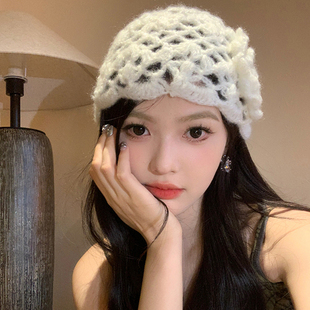 透气百搭显脸小包头帽子 薄款 韩系ins针织钩花镂空冷帽女夏季 新款