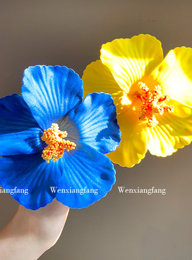 波西米亚氛围感海边沙滩甜美发夹女扶桑花头花饰品夹子刘海夹边夹