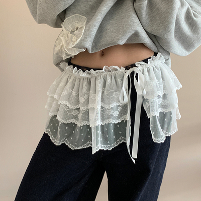 蕾丝木耳边短裤屁帘女2025新款