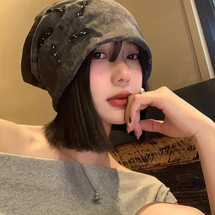 时尚 薄款 百搭堆堆帽显脸小街头包头帽子 复古废土风冷帽女夏季 美式