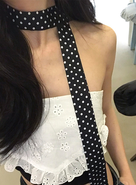 波点细长条丝巾女2026新款春夏系