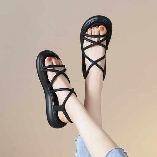 软底2024年新款一字带女鞋百搭