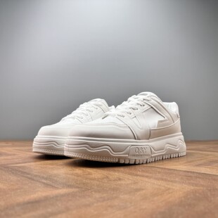 外贸春季全白休闲板鞋 厚底增高透气小白鞋防滑耐磨日常通勤男鞋