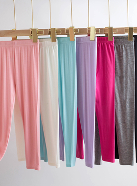 女童白色打底裤儿童莫代尔裤子春夏薄款中大童外穿长裤宝宝防蚊裤