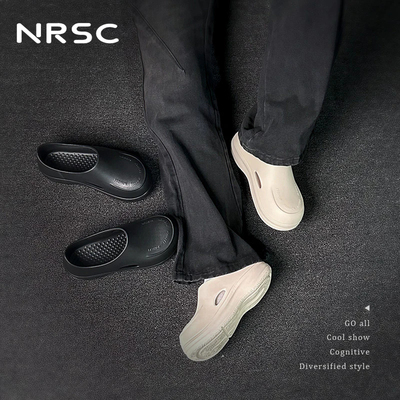 NewRockstarChoppa 夏季勃肯洞洞鞋男外穿厚底防滑简约德比凉拖鞋