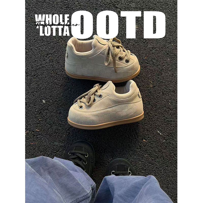 NewRockstarChoppa 厚底增高胖丁面包鞋男款冬季加绒小众休闲板鞋