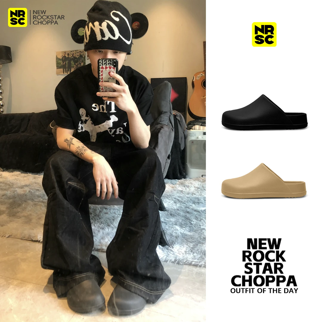 NewRockStarchoppa 2025FW 秋冬Cleanfit德比包头鞋EVA勃肯凉拖鞋